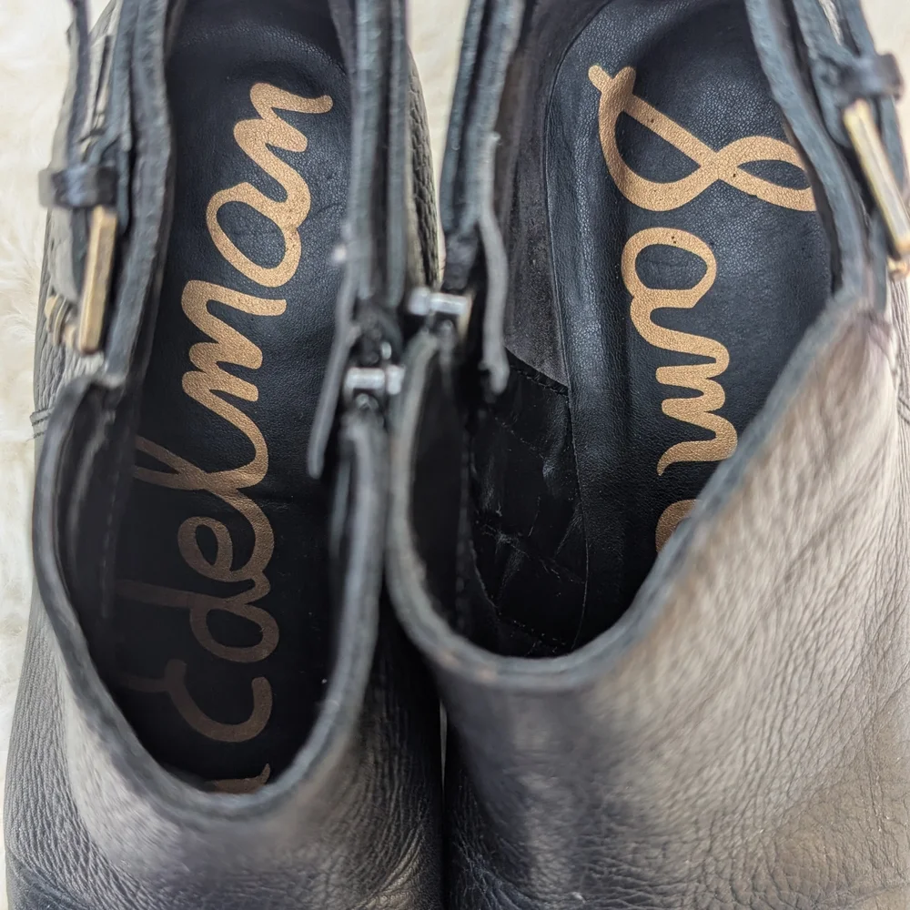 Sam Edelman Black Leather Ankle Booties - Picture 3 of 6